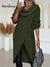 Women's Loose Scarf Collar Slit Knitted Dress