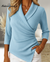 Women's Elegant Solid Color Lapel Knitted Top