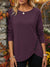 Women's Casual Irregular Hem Button Sweatshirt Top