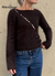 Women's Boat Neck Slant Button Wool Top
