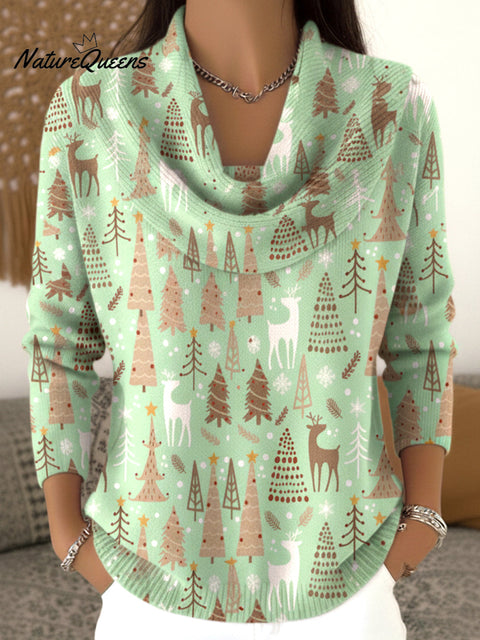 Women's Soft Elk and Cedar Print Sweater