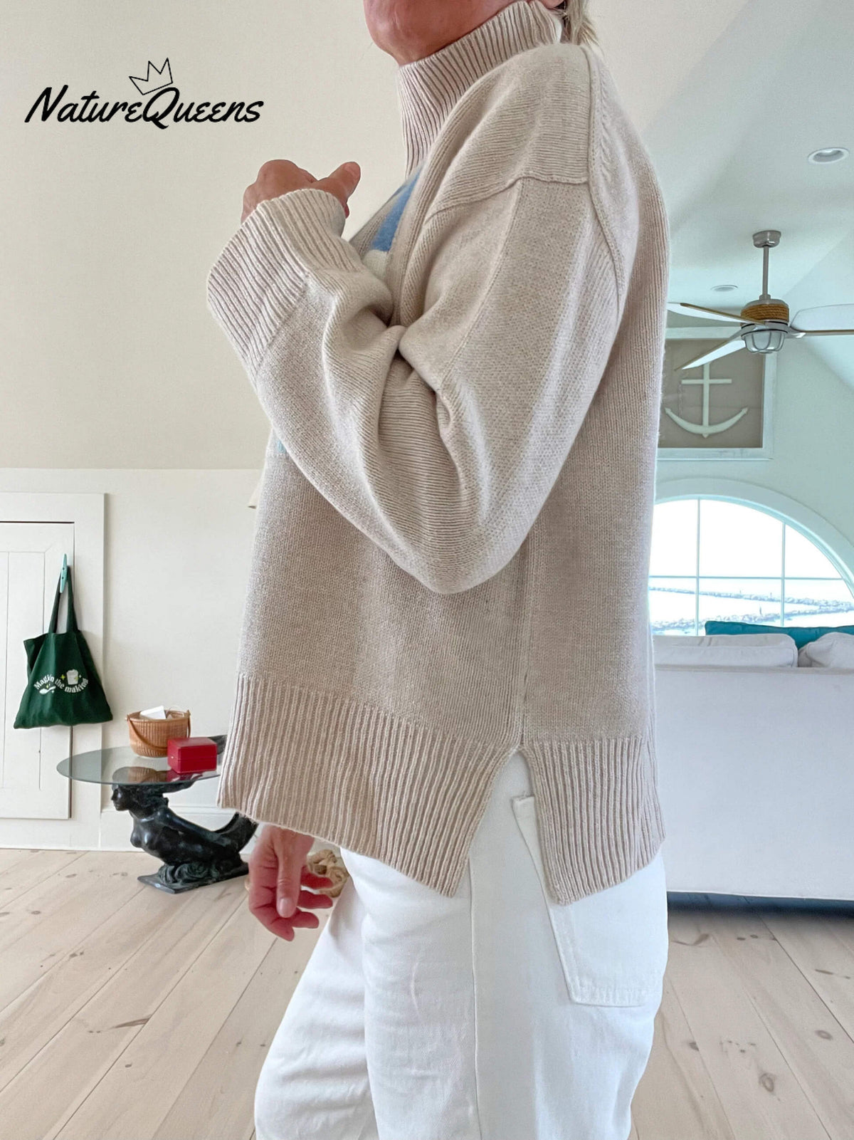 Retro Cashmere Turtleneck Ski Sweater