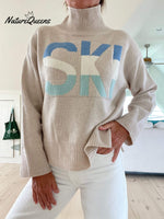 Retro Cashmere Turtleneck Ski Sweater