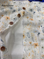 Lovely Meadows Floral Pattern Printed Buttoned Cardigan Sweater