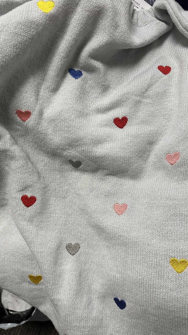 Women'S Casual Loose-Fitting Round-Neck Sweater With Heart Embroidery