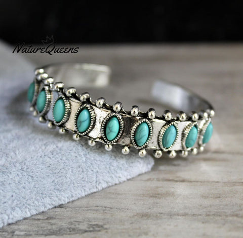 Elegant Turquoise Boho Cuff Bracelet