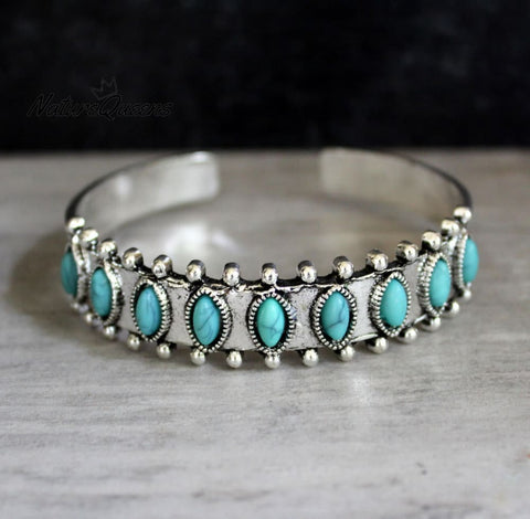 Elegant Turquoise Boho Cuff Bracelet