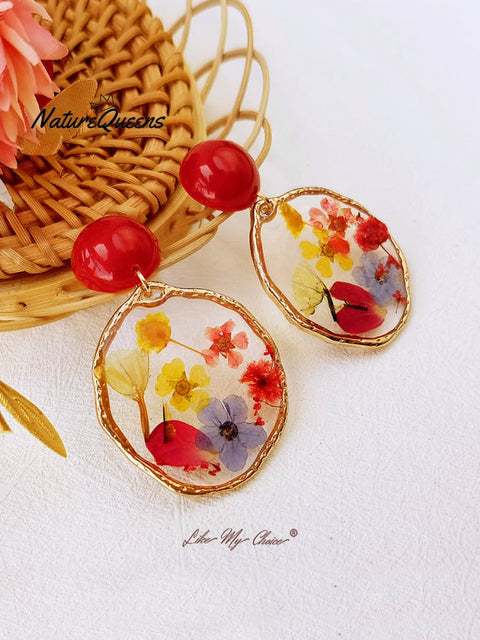 Pressed Flower Earrings - Garden Party Jewelry