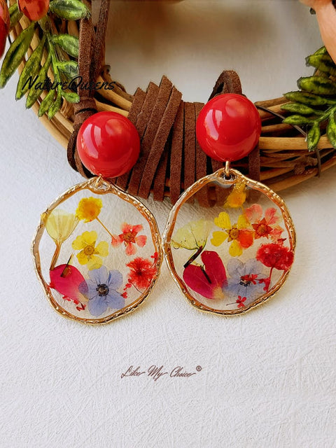 Pressed Flower Earrings - Garden Party Gold / No Jewelry