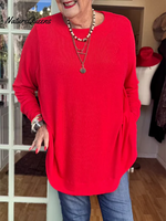 Button-back Crew Neck Top