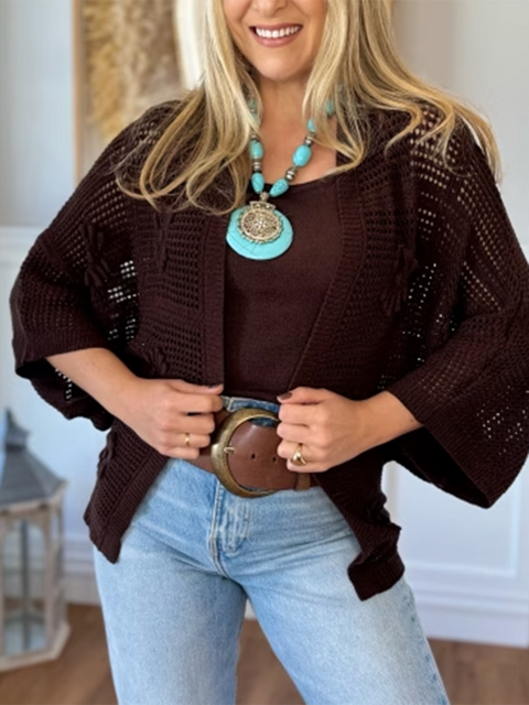 Flower Crochet Hollow Cardigan Sweater