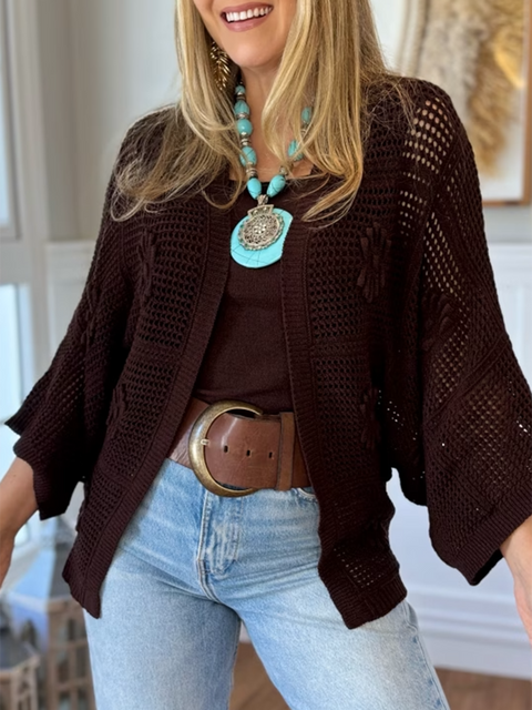 Flower Crochet Hollow Cardigan Sweater