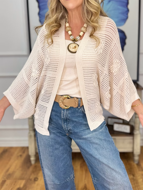 Flower Crochet Hollow Cardigan Sweater