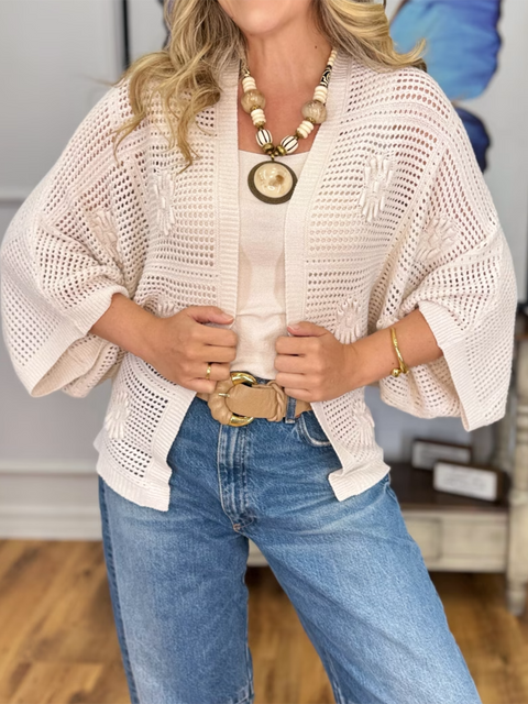 Flower Crochet Hollow Cardigan Sweater