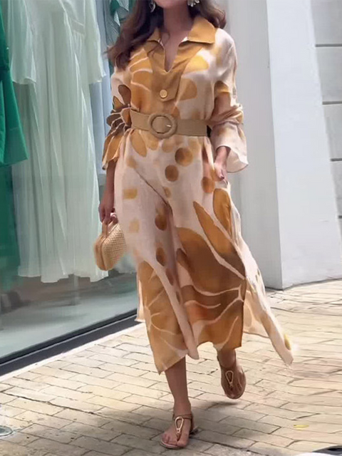 Romantic Floral Print Loose Maxi Dress