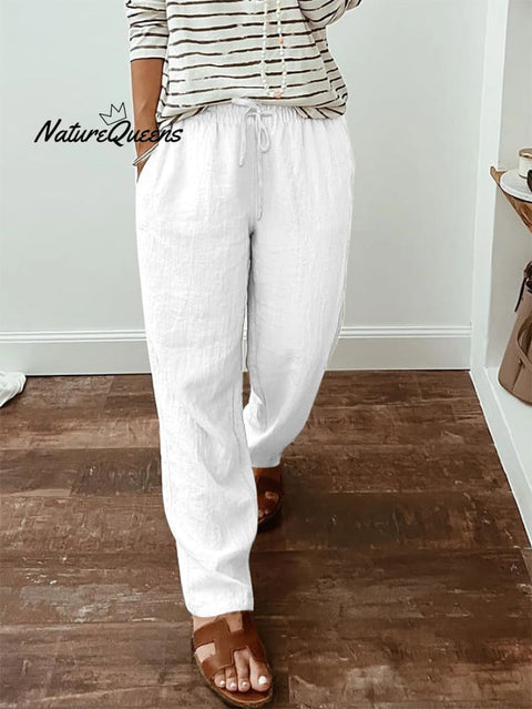 Women's  Cotton And Linen Casual Pants