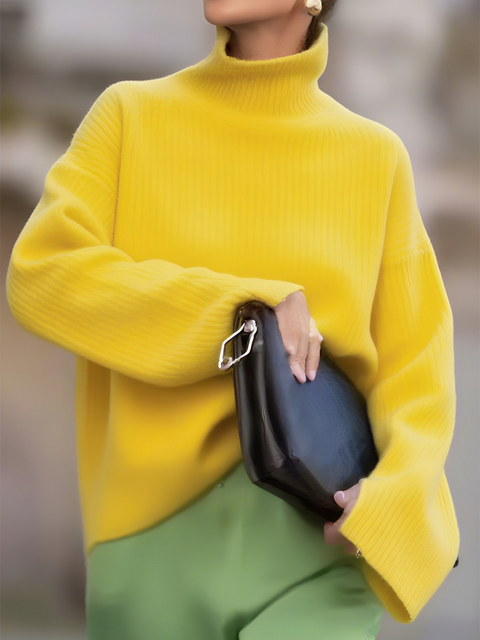 Casual Solid Color Turtleneck Sweater