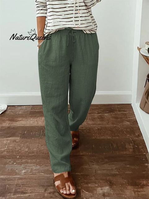 Women's  Cotton And Linen Casual Pants
