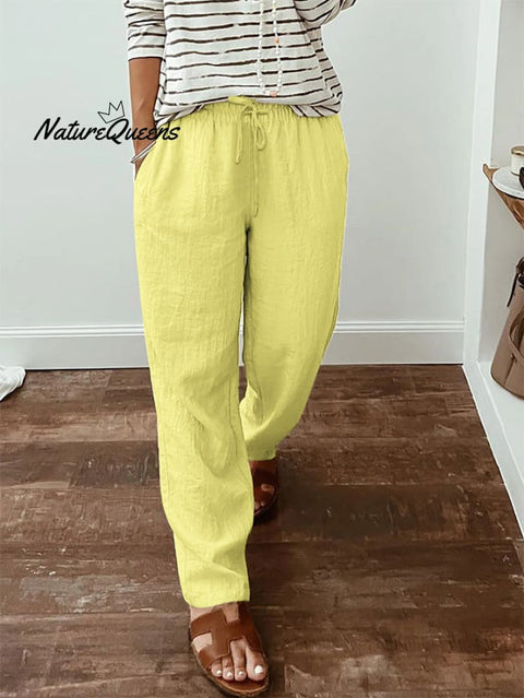 Women's  Cotton And Linen Casual Pants