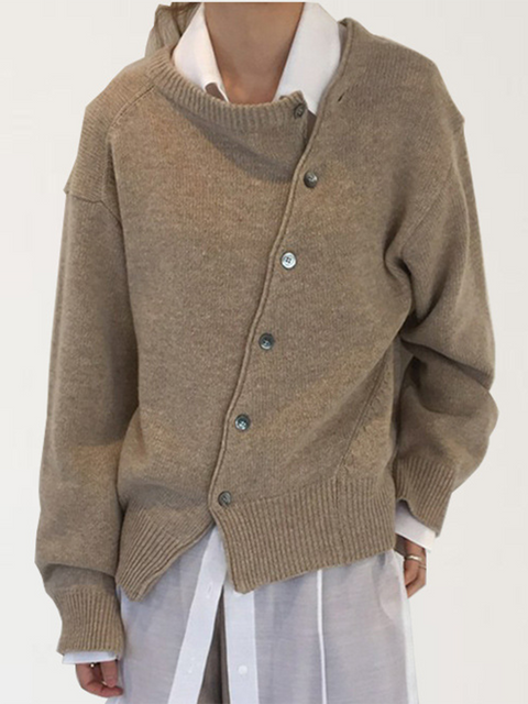 Women's Irregular Button Cardigan Sweater