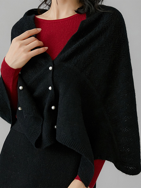 Pearl Button Batwing Sleeve Cardigan Sweater