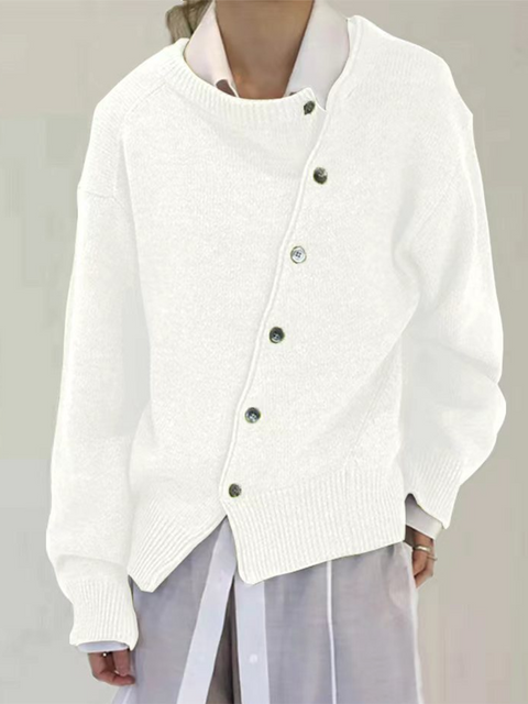 Women's Irregular Button Cardigan Sweater