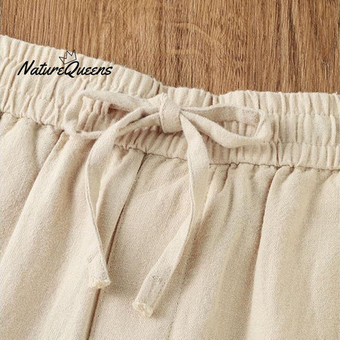 Women's Breathable Elastic Pocket Lazy Casual Cotton And Linen Loose Pants