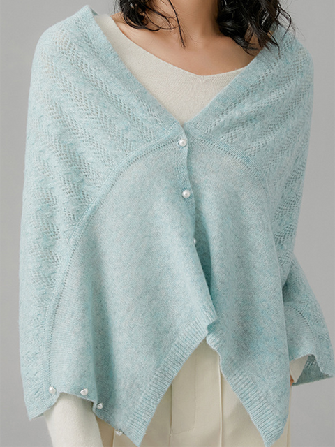 Pearl Button Batwing Sleeve Cardigan Sweater
