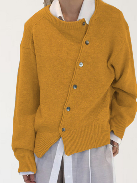Women's Irregular Button Cardigan Sweater
