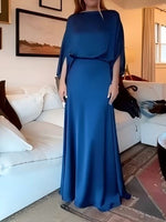 Convertible Draped Top & A-Line Maxi Skirt Set