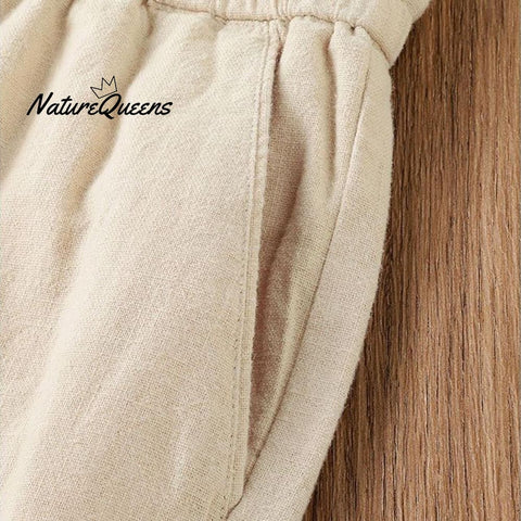 Women's Breathable Elastic Pocket Lazy Casual Cotton And Linen Loose Pants