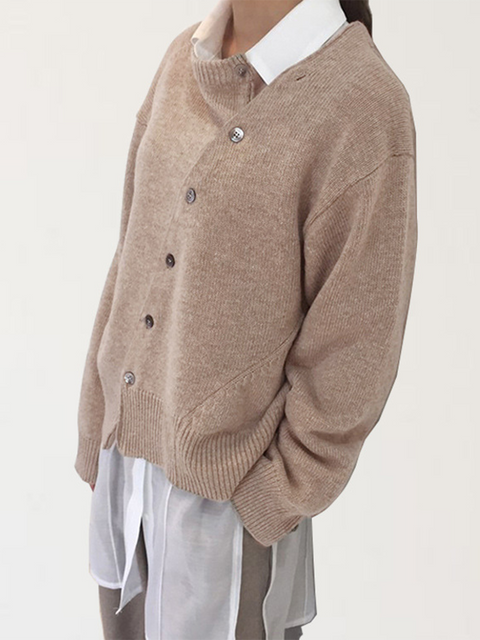 Women's Irregular Button Cardigan Sweater