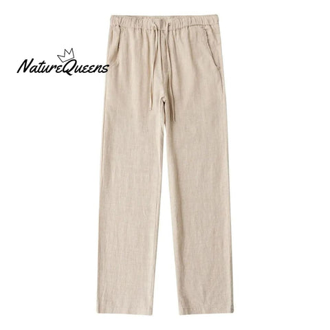 Women's Breathable Elastic Pocket Lazy Casual Cotton And Linen Loose Pants