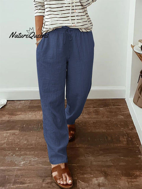 Women's  Cotton And Linen Casual Pants