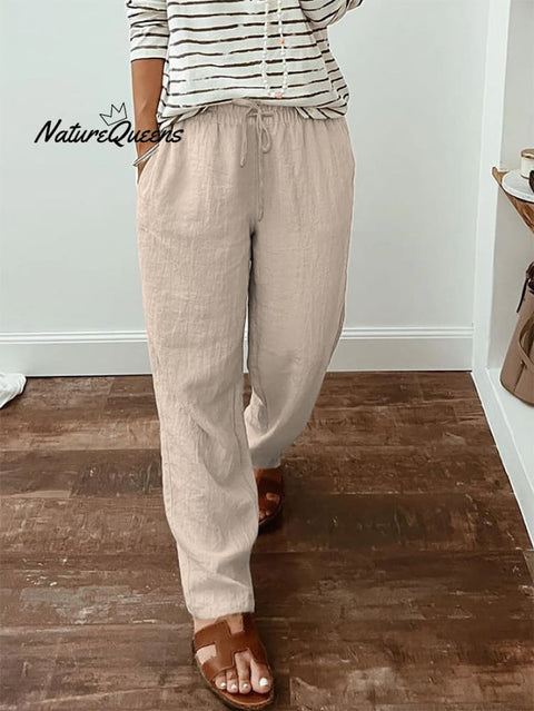 Women's  Cotton And Linen Casual Pants