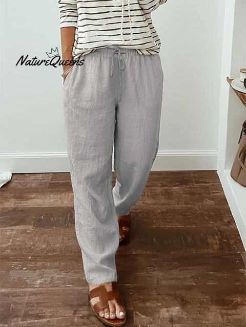 Women's  Cotton And Linen Casual Pants