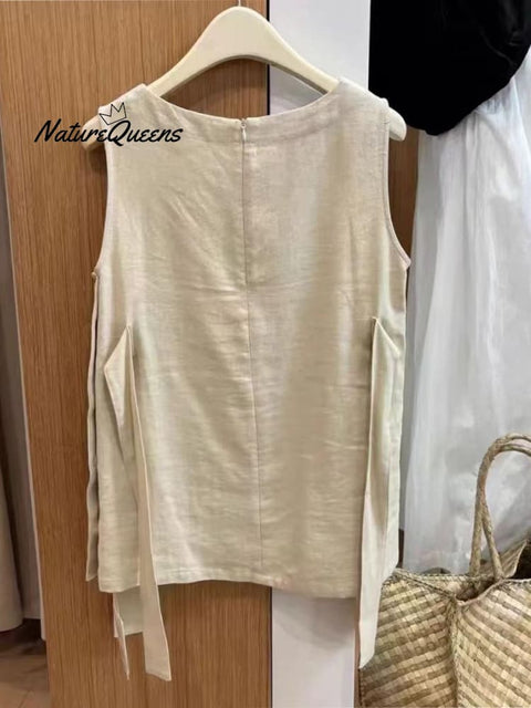 Women's Stylish Loose Casual Cotton Sleeveless Top