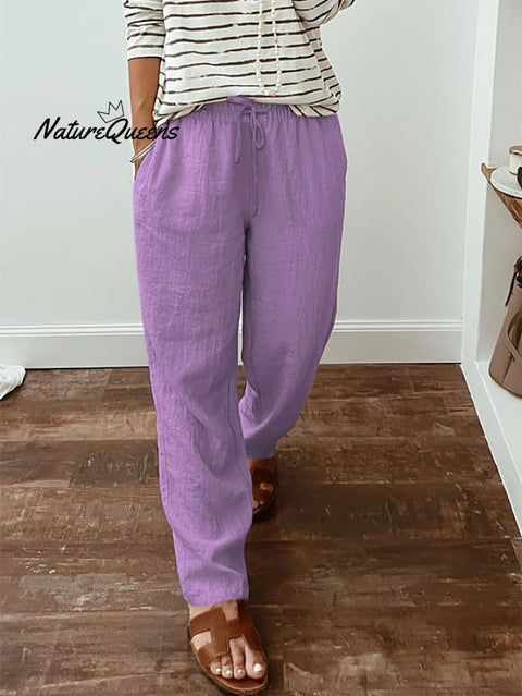 Women's  Cotton And Linen Casual Pants