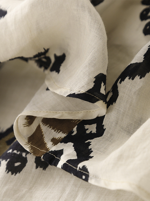 Women's BOHO Printed Linen Shirt