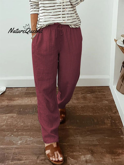 Women's  Cotton And Linen Casual Pants