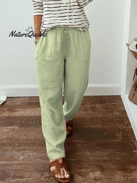 Women's  Cotton And Linen Casual Pants