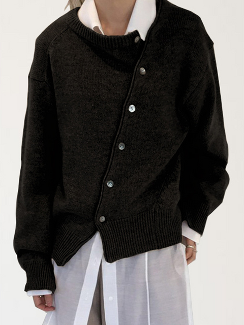 Women's Irregular Button Cardigan Sweater