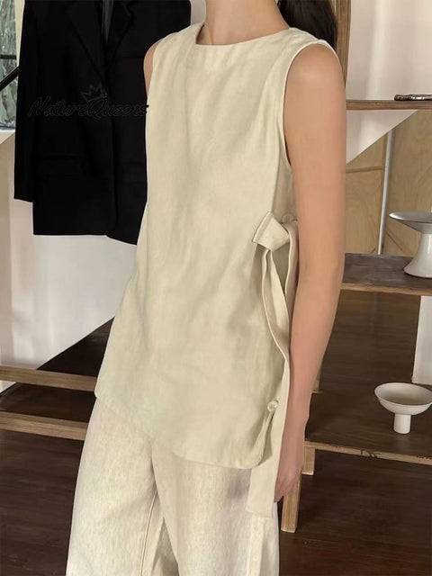 Women's Stylish Loose Casual Cotton Sleeveless Top