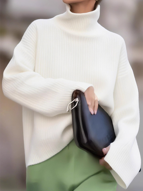 Casual Solid Color Turtleneck Sweater