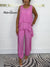Women's Solid Color Casual Elegant Stylish Loose Sleeveless Skirt Pants Three Piece Suit