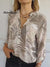 Women's Lovely Floral Art Print Loose Stylish V-Neck Shirt