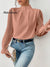 Women's Stylish Fashionable Mid-neck Patchwork Chiffon Long-sleeved Top Shirt