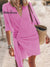 Women's Loose Stylish Solid Color V-neck Cotton And Linen Dress