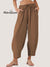 Women's Stylish High-waisted Loose Solid Color Casual Pockets Pants