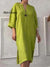Women's Loose Stylish Solid Color Round Neck Button Cotton Linen Long Dress